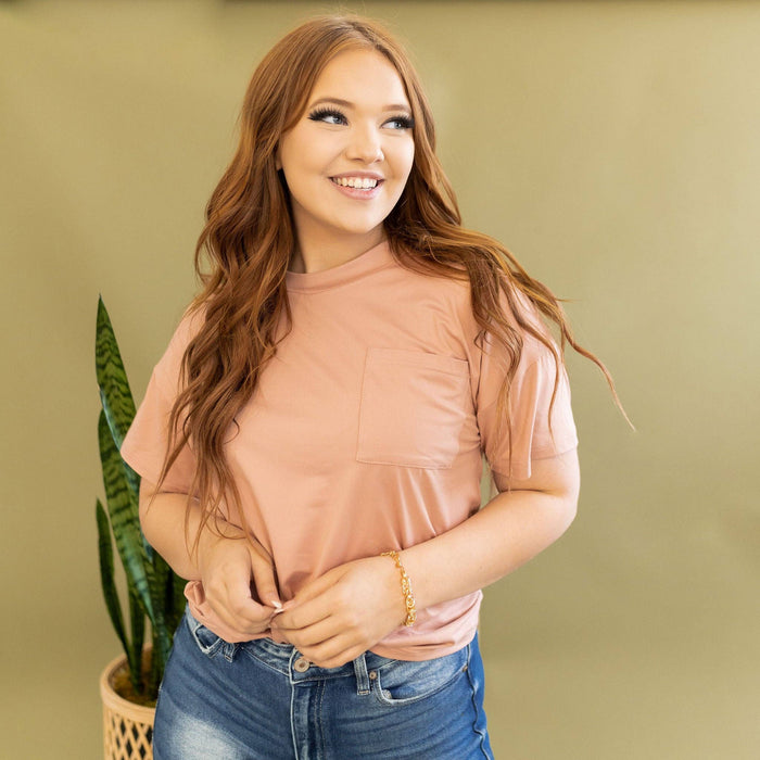 Harper Tee-Blush | Loose Fit T-Shirt
