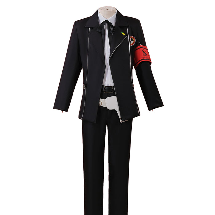 【In Stock】 DokiDoki-N Game Cosplay Costume Black Coat White Shirt