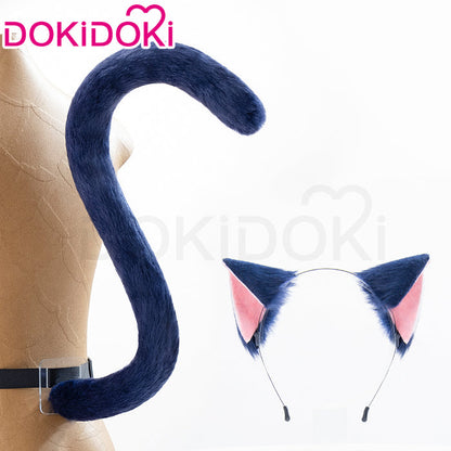 【In Stock】DokiDoki Anime Shugo Chara Cosplay Tsukiyomi Ikuto Prop Ears Tail Blue