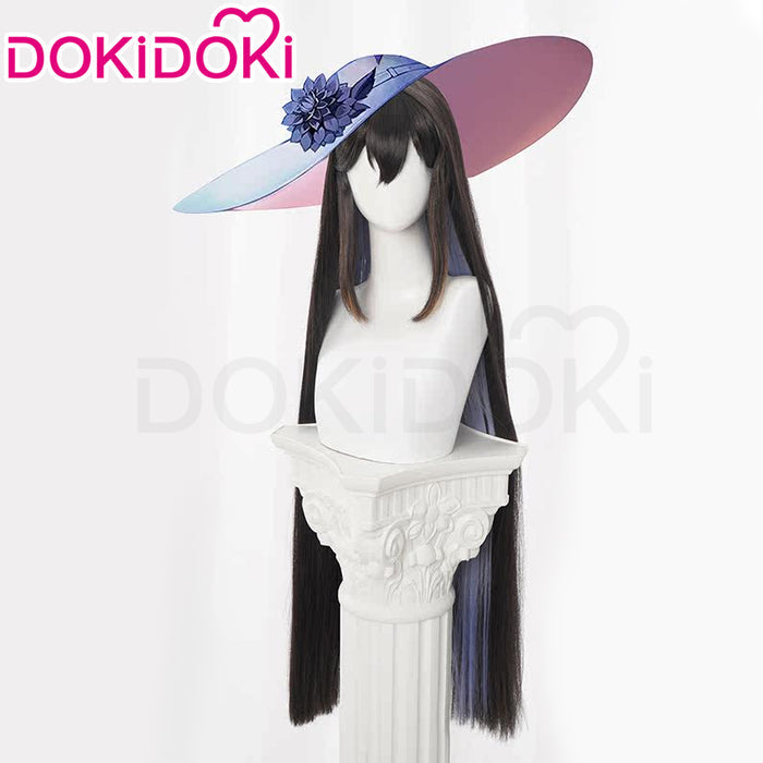 【In Stock】DokiDoki Game Honkai: Star Rail Cosplay The Dahlia Constance Wig Long Straight Black Purple Hair