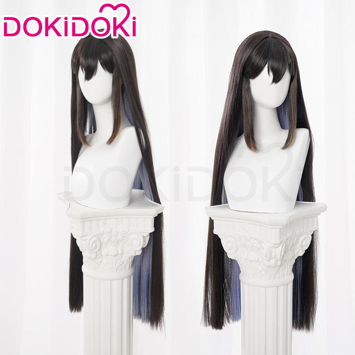 【In Stock】DokiDoki Game Honkai: Star Rail Cosplay The Dahlia Constance Wig Long Straight Black Purple Hair