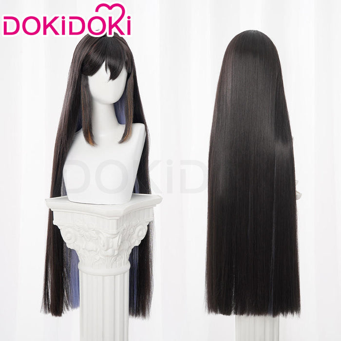 【In Stock】DokiDoki Game Honkai: Star Rail Cosplay The Dahlia Constance Wig Long Straight Black Purple Hair