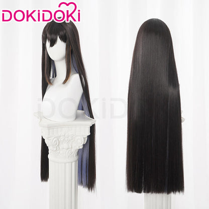 【In Stock】DokiDoki Game Honkai: Star Rail Cosplay The Dahlia Constance Wig Long Straight Black Purple Hair