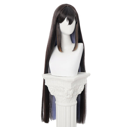 【In Stock】DokiDoki Game Honkai: Star Rail Cosplay The Dahlia Constance Wig Long Straight Black Purple Hair