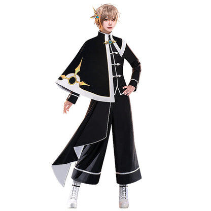 【In Stock】DokiDoki-R Anime Card Captor Sakura Cosplay Syaoran Li Costume Black And White Suit