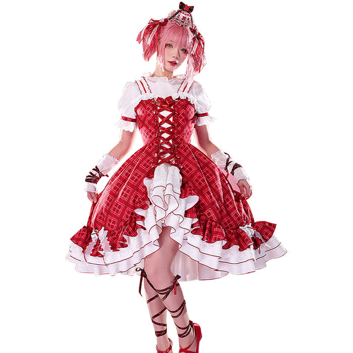 【In Stock】DokiDoki-R Anime Shugo Chara Cosplay Hinamori Amu Costume Dress