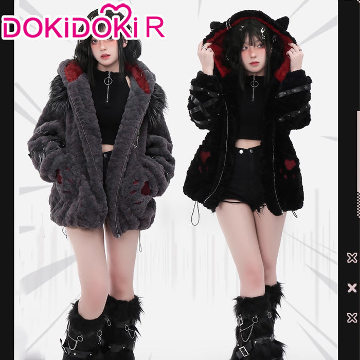 【IN STOCK】DokiDoki-R Game Genshin Impact Cosplay Fontaine Wriothesley Costume Furry Coat Doujin Casual Wear