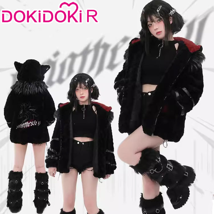 【IN STOCK】DokiDoki-R Game Genshin Impact Cosplay Fontaine Wriothesley Costume Furry Coat Doujin Casual Wear