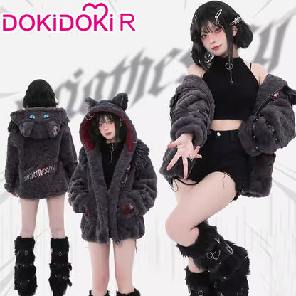【IN STOCK】DokiDoki-R Game Genshin Impact Cosplay Fontaine Wriothesley Costume Furry Coat Doujin Casual Wear