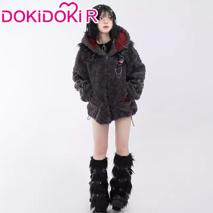 【IN STOCK】DokiDoki-R Game Genshin Impact Cosplay Fontaine Wriothesley Costume Furry Coat Doujin Casual Wear