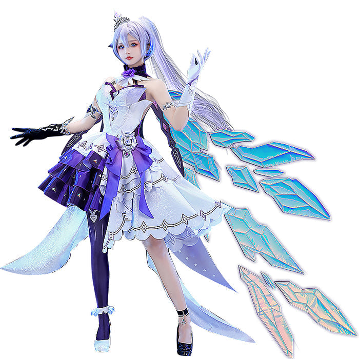 【 In Stock】DokiDoki-R Game Honkai Impact 3 Cosplay Herrscher of Flamescion Time Runner  Kiana Costume / Wig