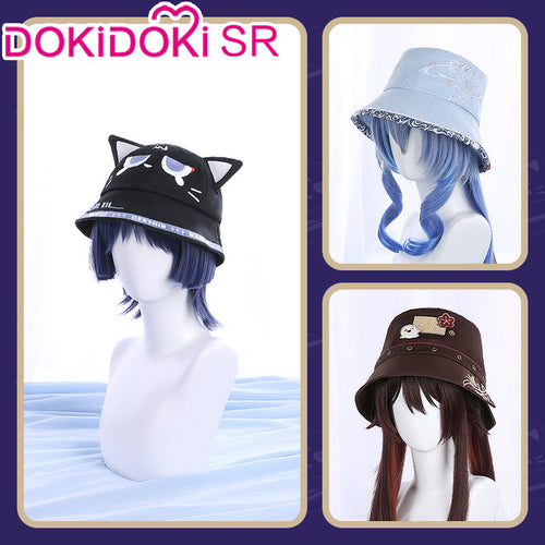 【In Stock】DokiDoki-SR Game Genshin Impact Cosplay Hutao / Ganyu / Scaramouche Bucket Hat Hu Tao Gan Yu