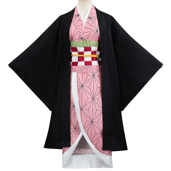 【In Stock】【Size S-2XL】DokiDoki-N Anime Cosplay Costume Women Pink Kimono Black Coat Halloween