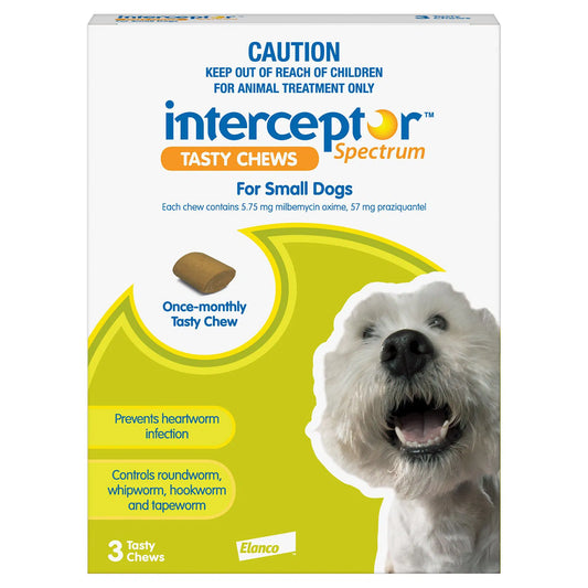 Interceptor Spectrum - Tasty Chews For Small Dogs 4 To 11Kg (Green)