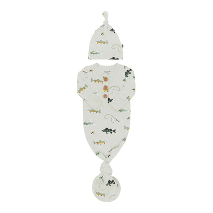 Knotted Gown with Hat Set in Fishing