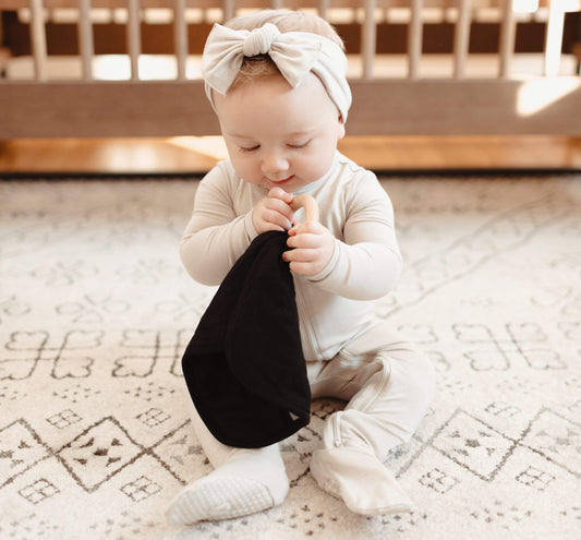 Lovey in Midnight with Removable Wooden Teething Ring