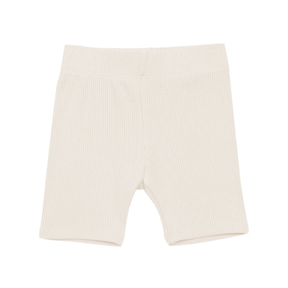 Ribbed Toddler Biker Shorts in Oat