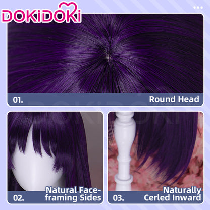 【Long Ver Ready For Ship】DokiDoki Anime Hell's Paradise: Jigokuraku Cosplay Aza Toma Wig Long Straight Purple Hair