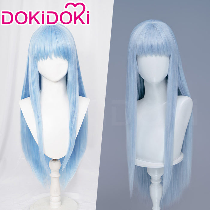 【Manga Ver Ready For Ship】DokiDoki Manga Anime Witch Hat Atelier Cosplay Richeh Wig Long Straight Blue Hair