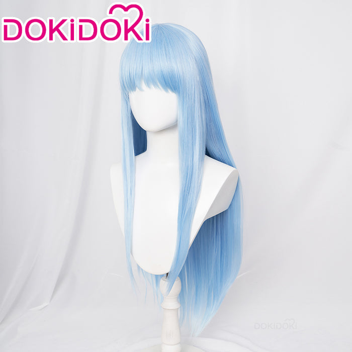 【Manga Ver Ready For Ship】DokiDoki Manga Anime Witch Hat Atelier Cosplay Richeh Wig Long Straight Blue Hair