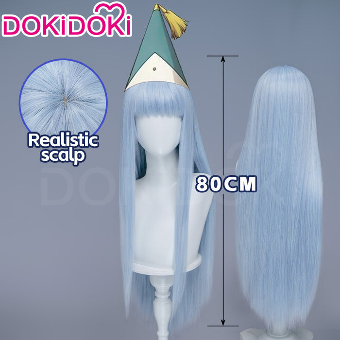 【Manga Ver Ready For Ship】DokiDoki Manga Anime Witch Hat Atelier Cosplay Richeh Wig Long Straight Blue Hair