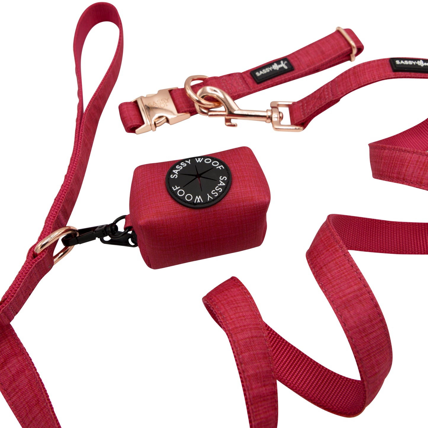 Dog Collar Three Piece Bundle - Merlot