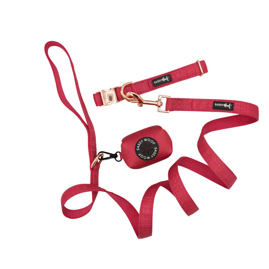 Dog Collar Three Piece Bundle - Merlot