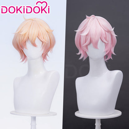 【Official Art Ver Ready For Ship】DokiDoki Game Genshin Impact Cosplay Dahlia Wig Pink Short Men Fontaine Mond