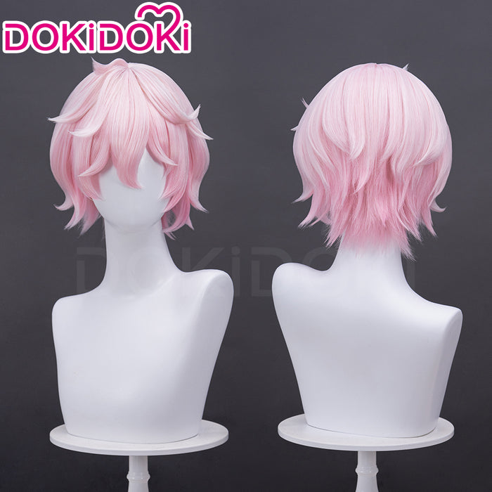 【Official Art Ver Ready For Ship】DokiDoki Game Genshin Impact Cosplay Dahlia Wig Pink Short Men Fontaine Mond