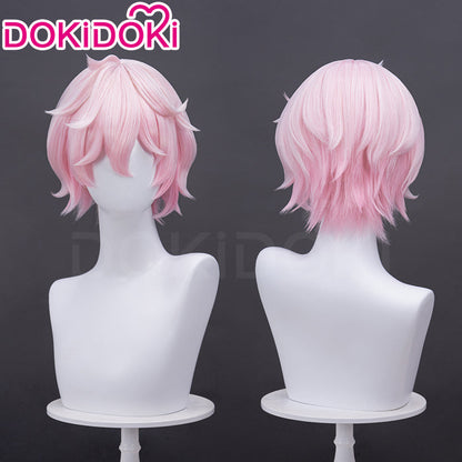 【Official Art Ver Ready For Ship】DokiDoki Game Genshin Impact Cosplay Dahlia Wig Pink Short Men Fontaine Mond