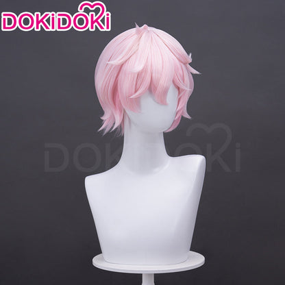 【Official Art Ver Ready For Ship】DokiDoki Game Genshin Impact Cosplay Dahlia Wig Pink Short Men Fontaine Mond