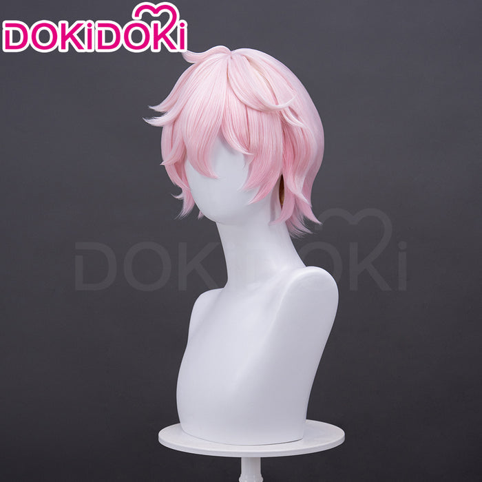 【Official Art Ver Ready For Ship】DokiDoki Game Genshin Impact Cosplay Dahlia Wig Pink Short Men Fontaine Mond