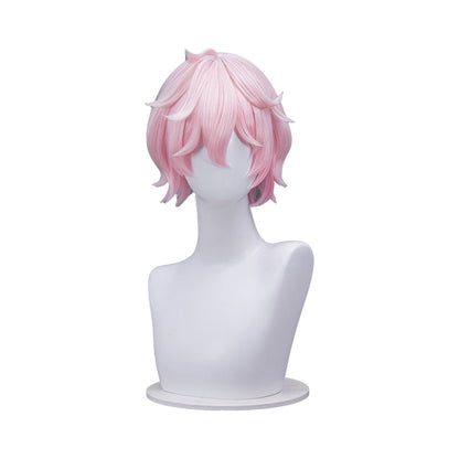 【Official Art Ver Ready For Ship】DokiDoki Game Genshin Impact Cosplay Dahlia Wig Pink Short Men Fontaine Mond