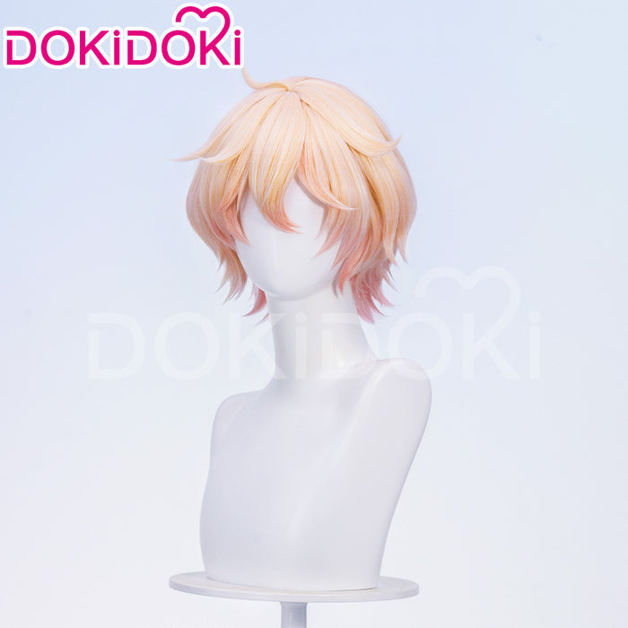 【Official Art Ver Ready For Ship】DokiDoki Game Genshin Impact Cosplay Dahlia Wig Pink Short Men Fontaine Mond