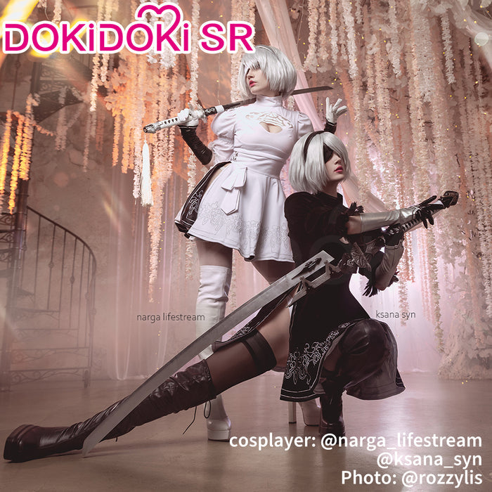 【Partial Ready For Ship】【2 STYLES】【Size S-3XL】DokiDoki-SR Game Cosplay White / Black Dress Costume
