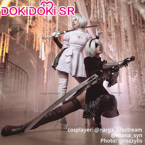 【Partial Ready For Ship】【2 STYLES】【Size S-3XL】DokiDoki-SR Game Cosplay White / Black Dress Costume