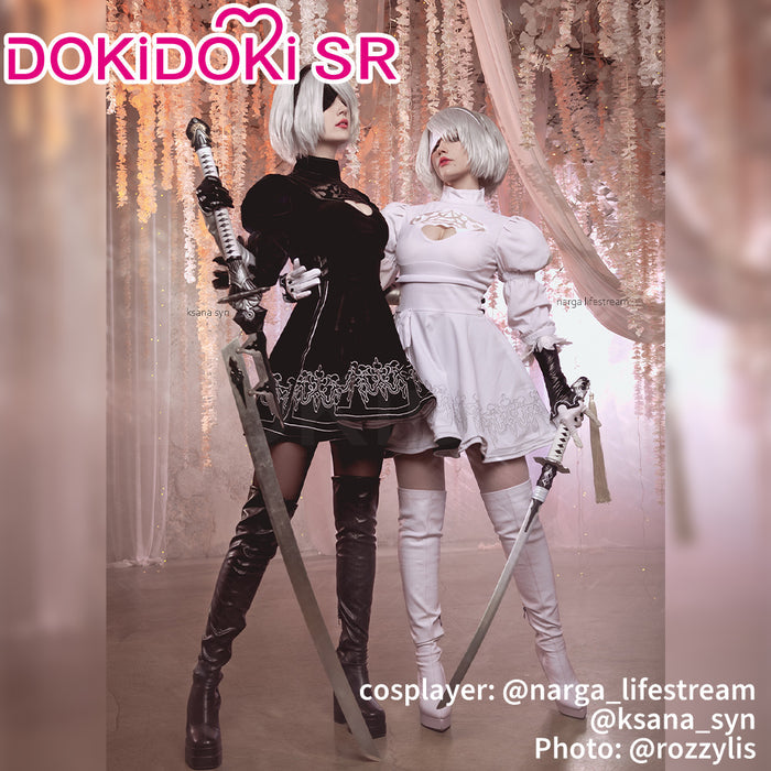 【Partial Ready For Ship】【2 STYLES】【Size S-3XL】DokiDoki-SR Game Cosplay White / Black Dress Costume