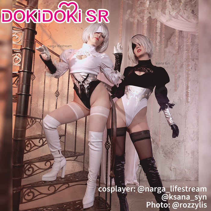 【Partial Ready For Ship】【2 STYLES】【Size S-3XL】DokiDoki-SR Game Cosplay White / Black Dress Costume