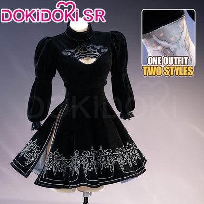 【Partial Ready For Ship】【2 STYLES】【Size S-3XL】DokiDoki-SR Game Cosplay White / Black Dress Costume