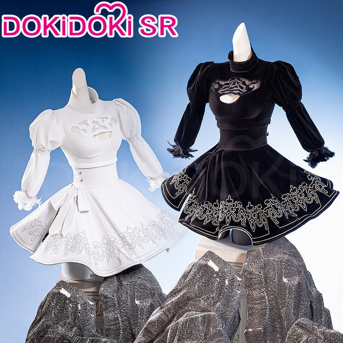 【Partial Ready For Ship】【2 STYLES】【Size S-3XL】DokiDoki-SR Game Cosplay White / Black Dress Costume