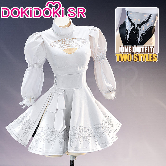 【Partial Ready For Ship】【2 STYLES】【Size S-3XL】DokiDoki-SR Game Cosplay White / Black Dress Costume