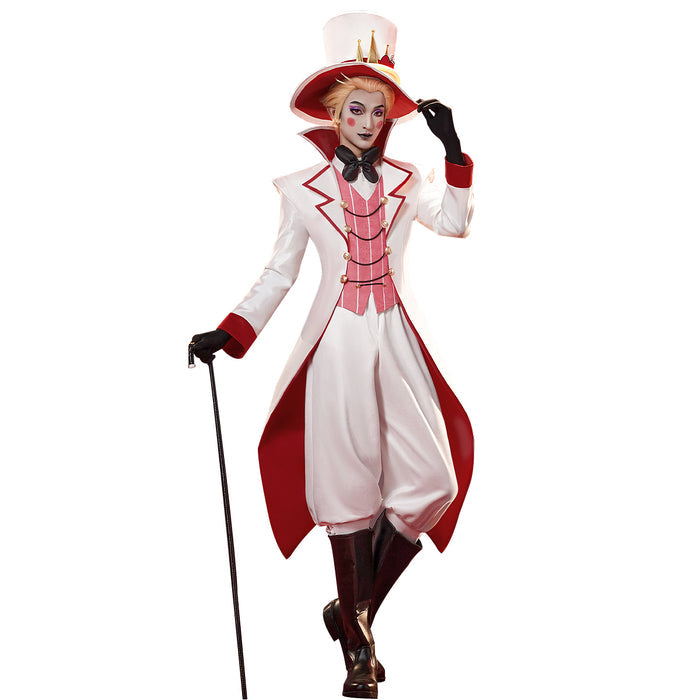 【 Partial Ready For Ship】【Size S-3XL】DokiDoki-SR Anime Hell Hotel Cosplay Costume / Hat White Suit White Halloween