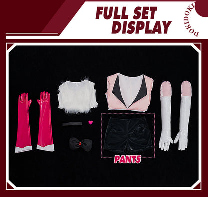【Partial Ready For Ship】【Size S-3XL】DokiDoki-SR Anime Hell Hotel Cosplay Costume Pink White Halloween