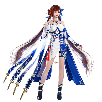【Partial Size Ready For Ship】【In Stock】DokiDoki-R Game Honkai Impact 3 Li Sushang Cosplay  Costume / Wig / Shoes Cover Lisushang