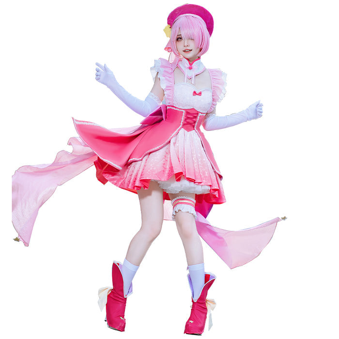 【Partial Size Ready For Ship】【In Stock】【Last Batch】DokiDoki-R Anime Cosplay Blue Pink Costume Magical Girl