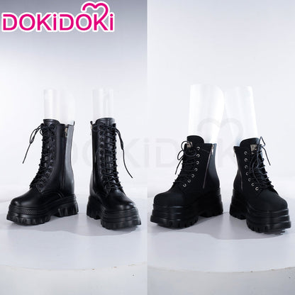 【Partially Ready For Ship】【12CM】DokiDoki Height Increasing Shoes / Elevator Shoes Martin Boots Black White 12CM Platform Shoes