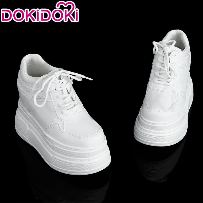 【Partially Ready For Ship】【12CM】DokiDoki Height Increasing Shoes / Elevator Shoes Martin Boots Black White 12CM Platform Shoes