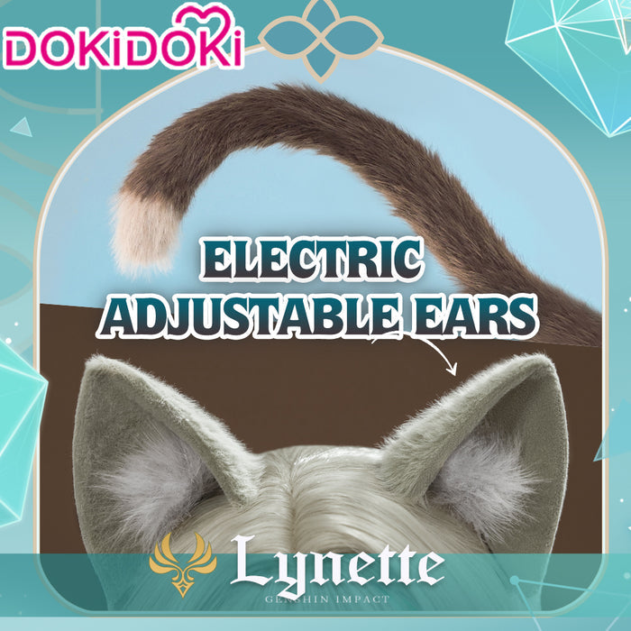 【Partially Ready For Ship】【Ears Electric /Normal Version】DokiDoki Game Genshin Impact Cosplay Lynette Ear / Tail Fontaine