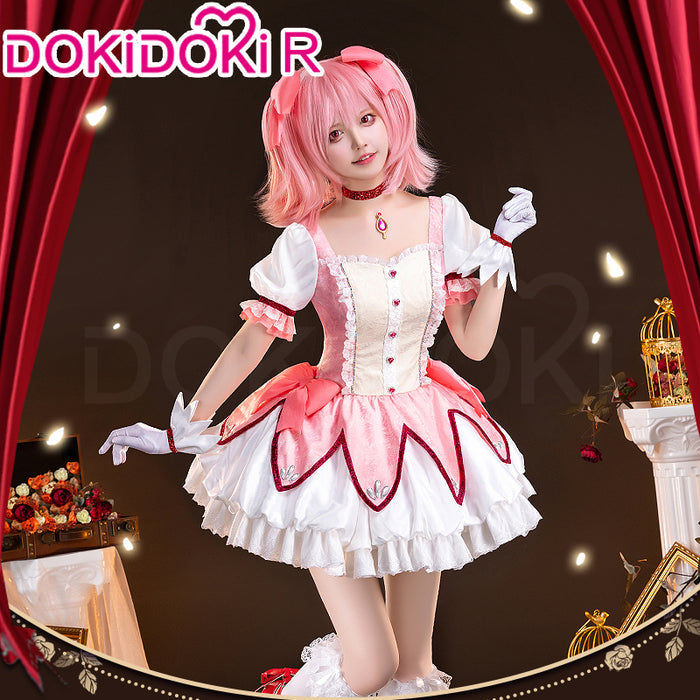 【Partially Ready For Ship】【Size S-2XL】DokiDoki-R Anime Cosplay Costume Battle Suit Pink White Halloween