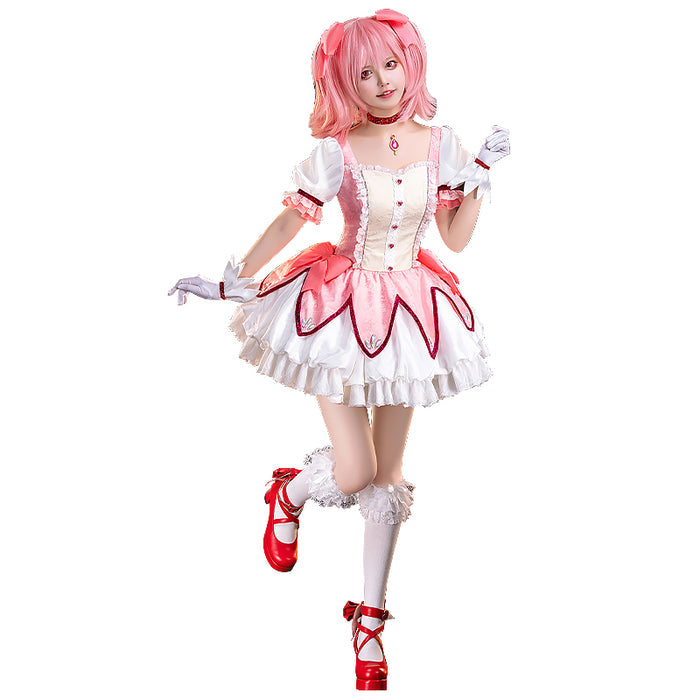 【Partially Ready For Ship】【Size S-2XL】DokiDoki-R Anime Cosplay Costume Battle Suit Pink White Halloween